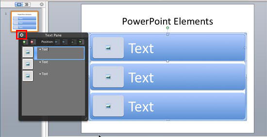 SmartArt graphics Text Pane SmartArt graphics Text Pane