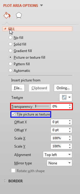 Transparency slider and Tile check-box