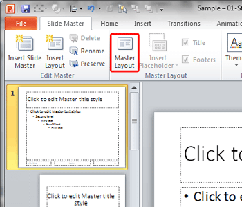 Learn PowerPoint 2010 for Windows: Slide Numbers within Slide Master