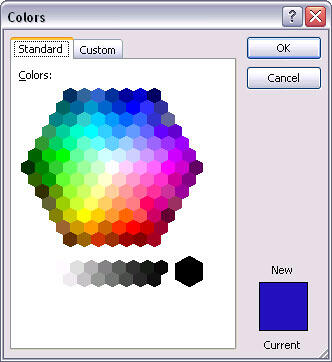 Standard tab of the Colors dialog box