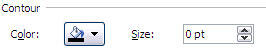 Contour color and size options