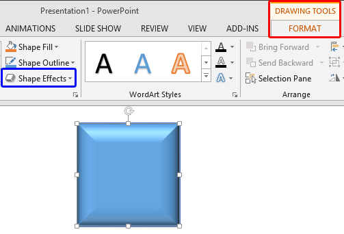 Drawing Tools Format tab of the Ribbon Drawing Tools Format tab of the Ribbon