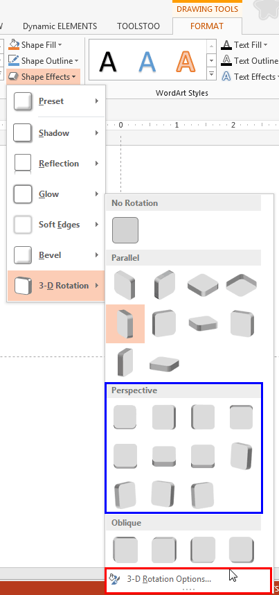 3-D Rotation Options within 3-D Rotation gallery 3-D Rotation Options within 3-D Rotation gallery