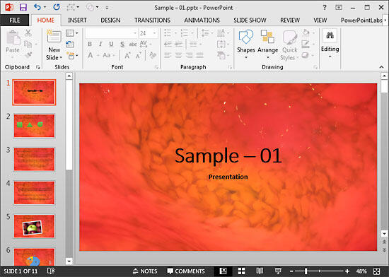 Presentation with a picture fill background