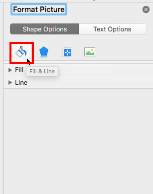 Fill & Line tab within Format Picture Task Pane