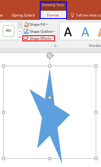 Shape rotated without applying any depth gives flat effect