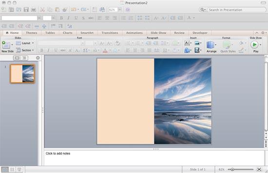 PowerPoint presentation with a picture background