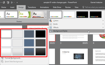 Slide Background Styles in PowerPoint 2016 for Windows