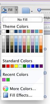 Fill drop-down gallery