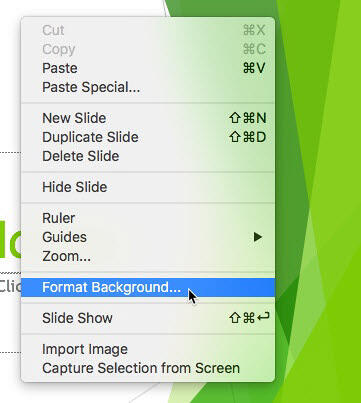 Format Background option Format Background option