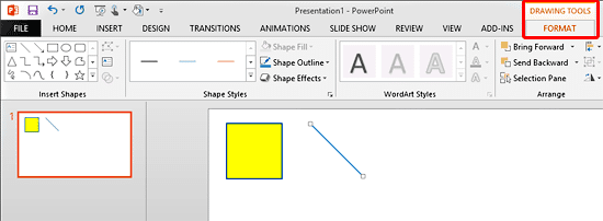 Drawing Tools Format tab of the Ribbon Drawing Tools Format tab of the Ribbon