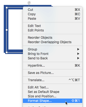 Format Shape option
