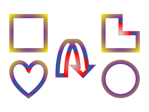 Shapes with path gradient outlines