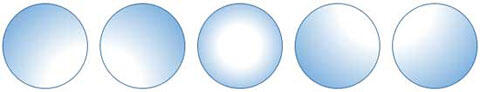 Shapes filled with radial gradients centered from different positions Shapes filled with radial gradients centered from different positions