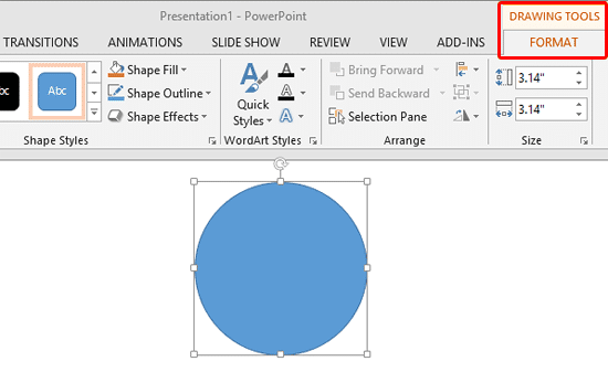 Drawing Tools Format tab of the Ribbon Drawing Tools Format tab of the Ribbon