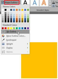 No Shape Outline in PowerPoint 2016 for Windows