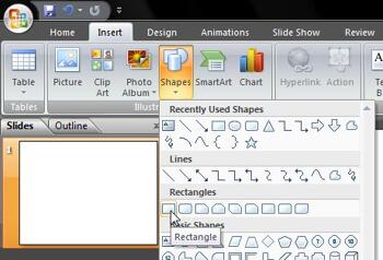 Learn PowerPoint 2007: No Outline for Shapes