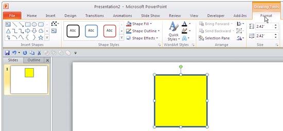 Drawing Tools Format tab of the Ribbon Drawing Tools Format tab of the Ribbon