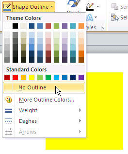 No Outline option within Shape Outline galley No Outline option within Shape Outline galley