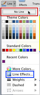 No Line option within the Line galley No Line option within the Line galley