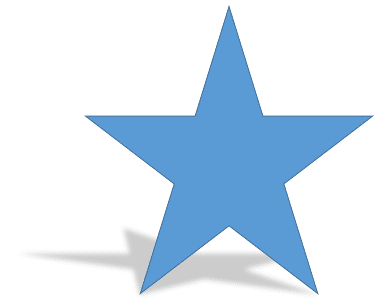 Shadow effect applied to the Star shape Shadow effect applied to the Star shape