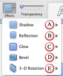 Effects drop-down gallery Effects drop-down gallery