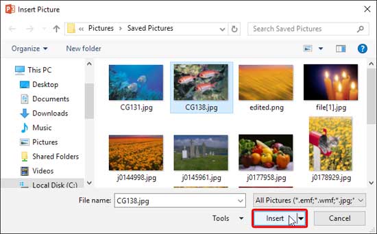 Insert Picture dialog box