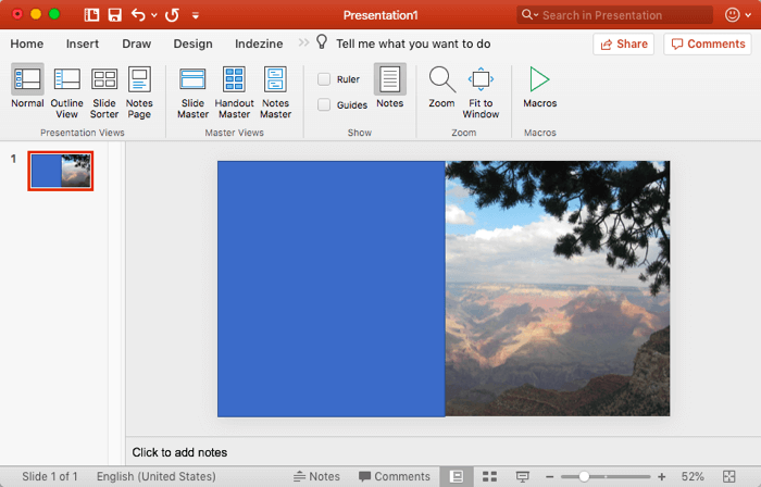 PowerPoint presentation with a picture background