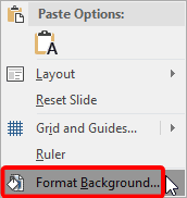 Format Background option Format Background option