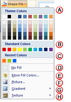 Shape Fill gallery Shape Fill gallery