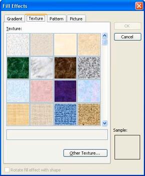 Texture Fills for AutoShapes