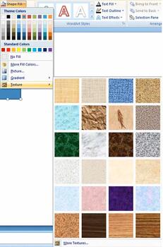 Texture Fills for Shapes in PowerPoint 2007
