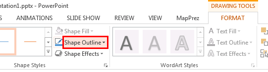 Shape Outline button Shape Outline button