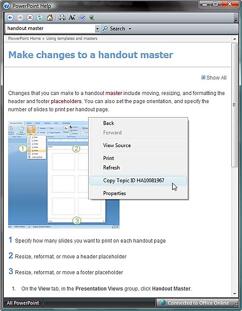 Learn PowerPoint 2007: Locating and Sharing the Help URL for a Topic