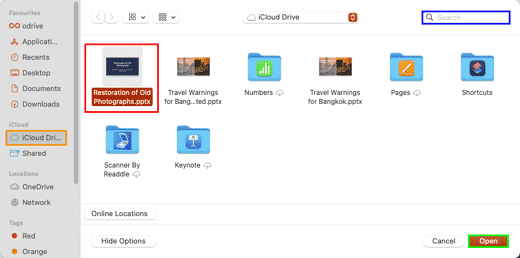 Working with iCloud in PowerPoint 365 for Mac