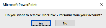 Remove OneDrive Personal account
