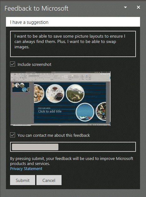 Request a feature from Microsoft