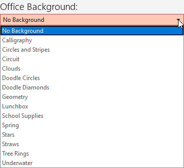 A list of Office Background choices