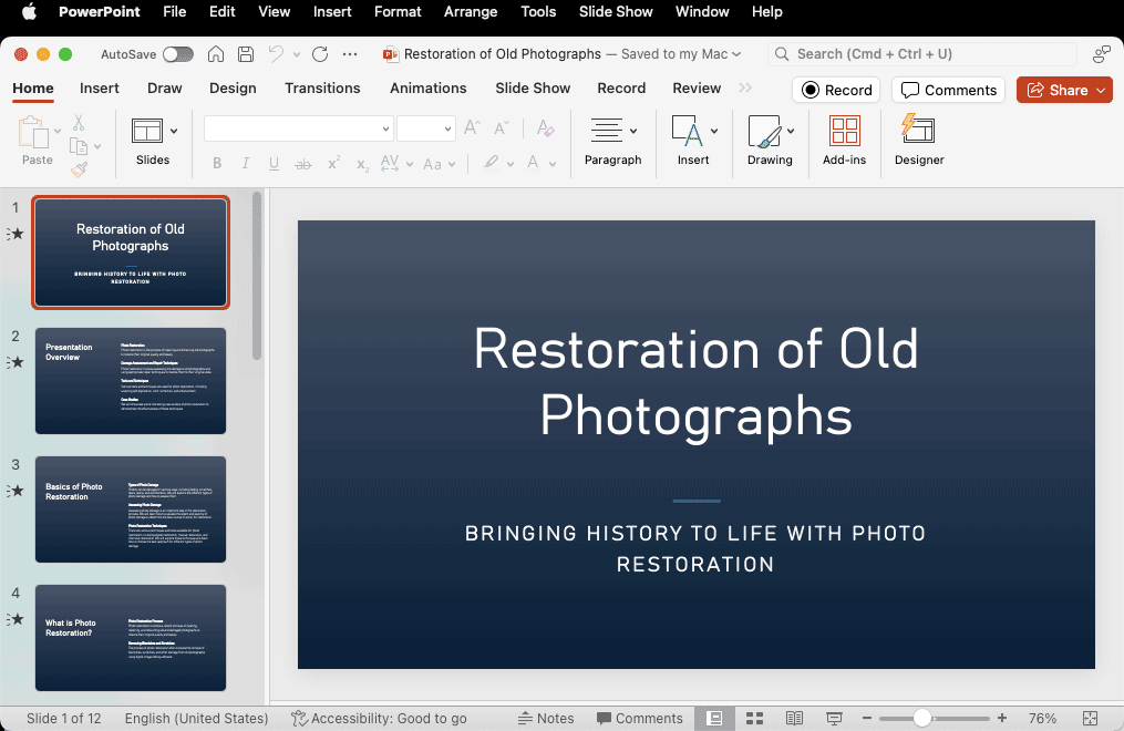 Working with iCloud in PowerPoint 365 for Mac