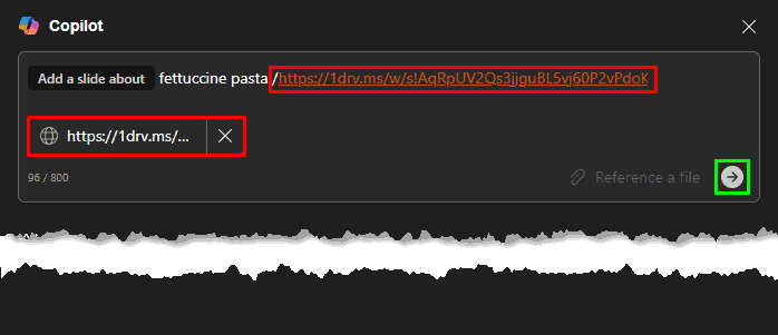 Paste link to reference file