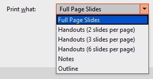 Print what in PowerPoint 365