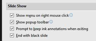 Slide Show options in PowerPoint 365