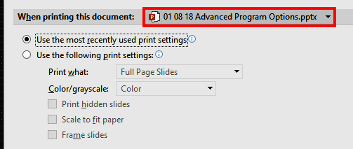 When printing this document in PowerPoint 365