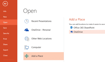 Add Places in PowerPoint 2013 for Windows