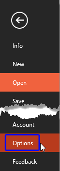 Options within File menu Options within File menu