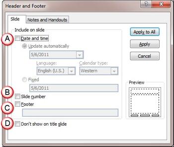 Learn PowerPoint 2010 for Windows: Add Headers and Footers to Slides