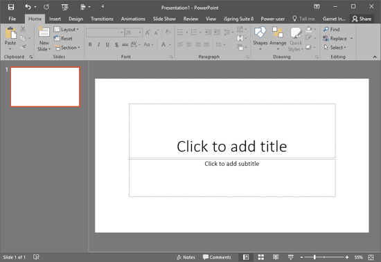 Blank presentation with one slide
