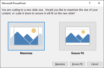 Change Aspect Ratio from Widescreen to Standard in PowerPoint 2016 for Windows