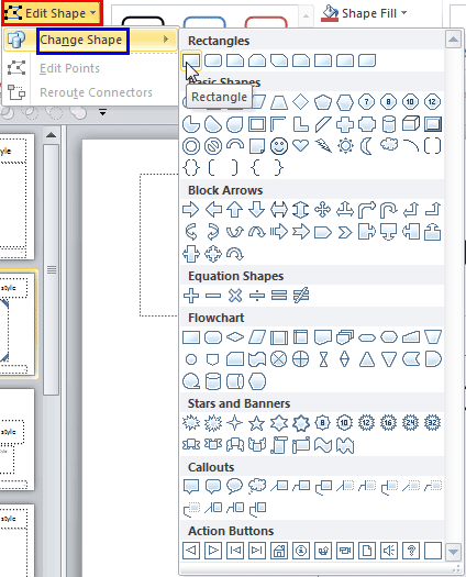 Edit Shape button