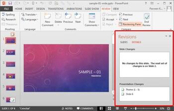Learn PowerPoint 2013 for Windows: Comparing and Merging Presentations